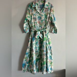 Paul Kehl Zurich Floral Print Maxi Shirt Dress